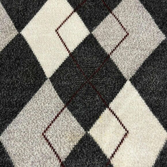 Tricots St Raphael Sweater Mens XL Gray Argyle Knit Pullover Classic Grandpacore - Picture 6 of 8